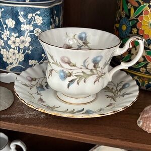 Floral Porcelain Teacup and Saucer Set